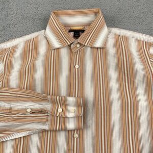 Banana Republic Shirt Mens Large Beige Striped Dress Vintage Y2K Colorful Casual